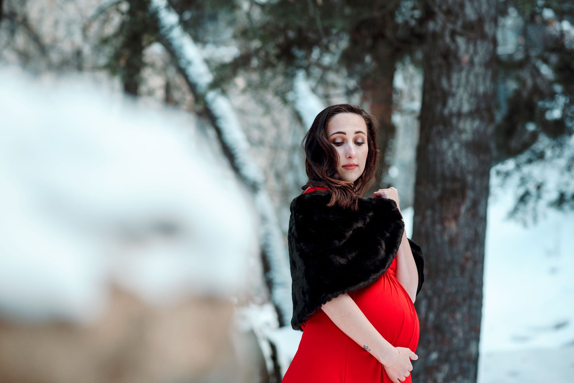 Maternity Portrait Session in Utah in Snow by Lucy L Photography LLC-2993