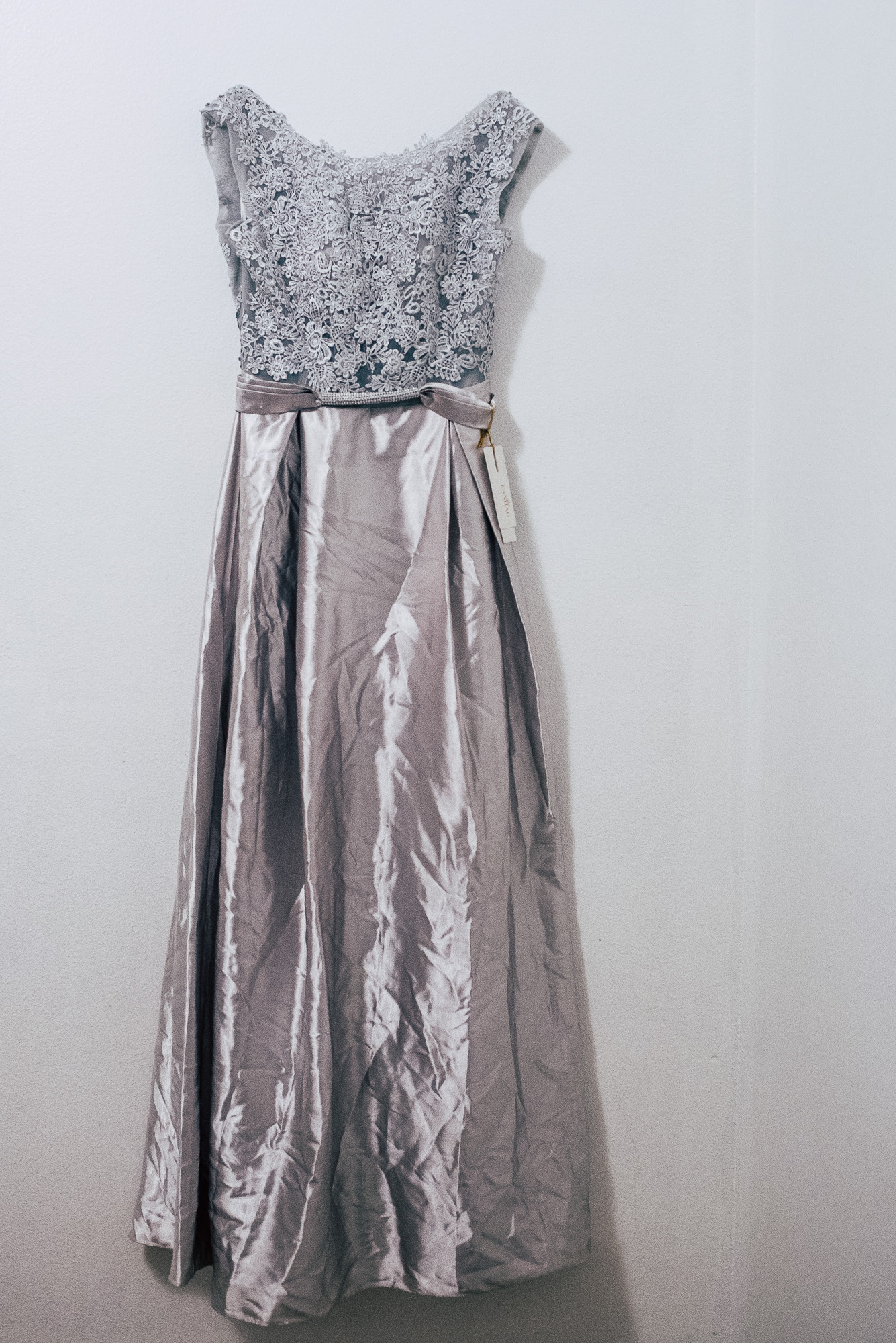 Silver Lace Transparent Top Formal Dress for Rent- Lucy L Photography LLC