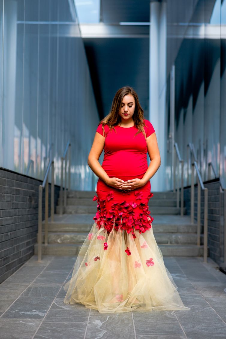 Camilla Maternity Session at NuSkin Building in Downtown Provo b