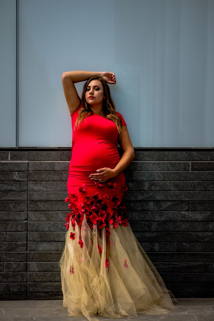 Camilla Maternity Session at NuSkin Building in Downtown Provo b