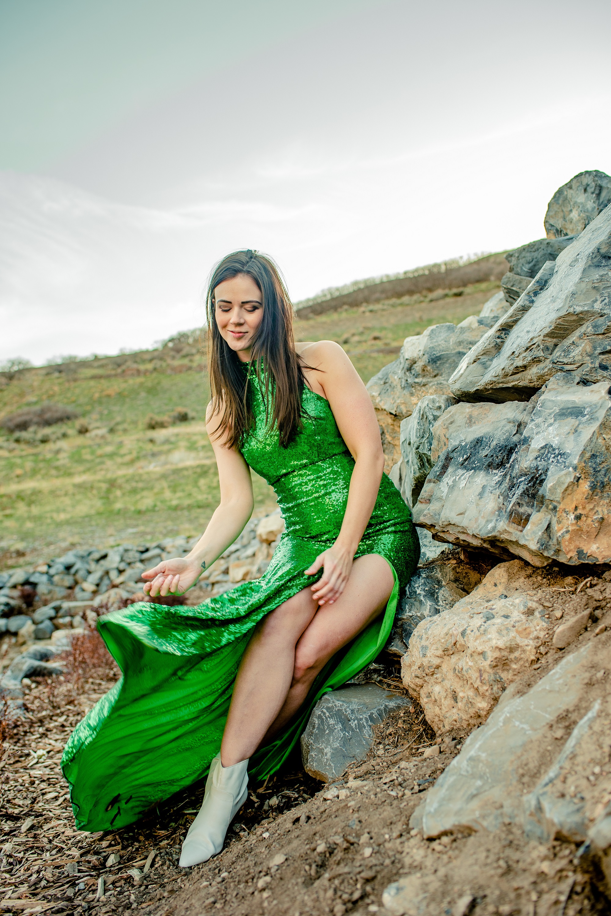 Branches Fashion Shoot- Rocky Green Vibes at Timpanogos Park Utah by Lucy L Photography LLC